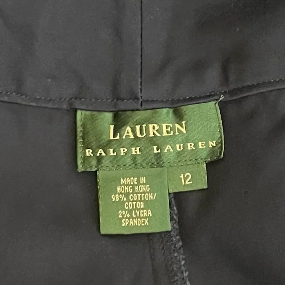 Lauren Ralph Lauren Cropped Pants Round Heavy Gold Belt Buckle Logo - Picture 7 of 8